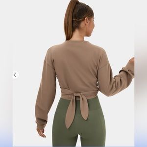 Dropped Shoulder Tie Back Sweatshirt (NWT)